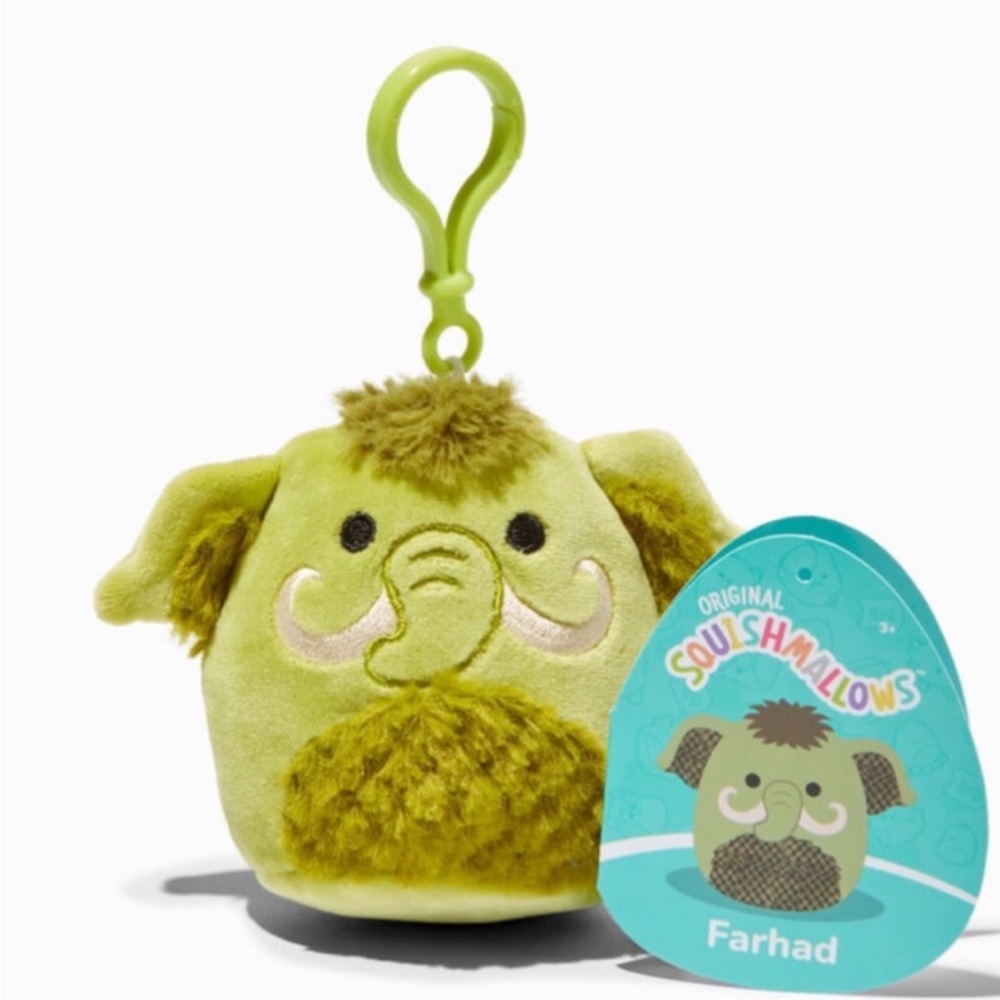 3.5” Farhad the Woolly mammoth Squishmallow clip 🦣 NWT